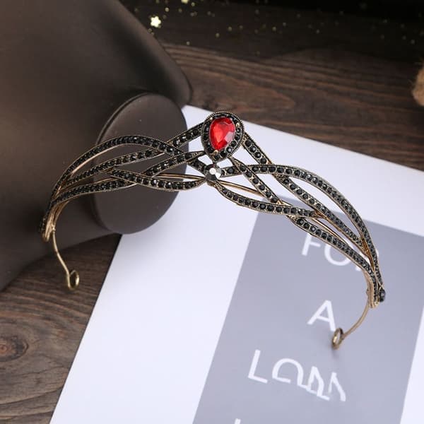 Hårbånd Brudetiaras Krone SORT Black