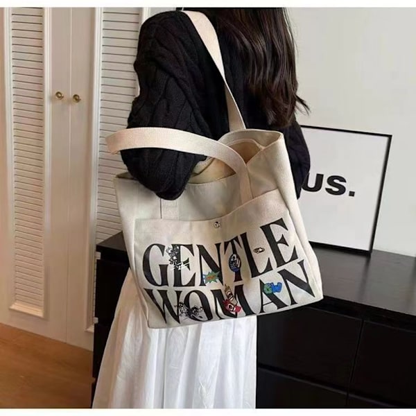 Canvas Tote Olkalaukku Olkalaukku RUSKEA brown