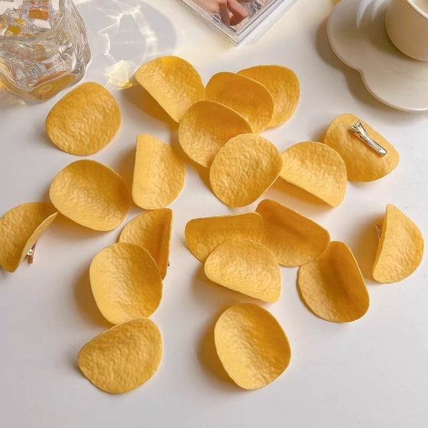 Kartoffelchips-hårnåle Kreative hårspænder Top-hårsideklemmer