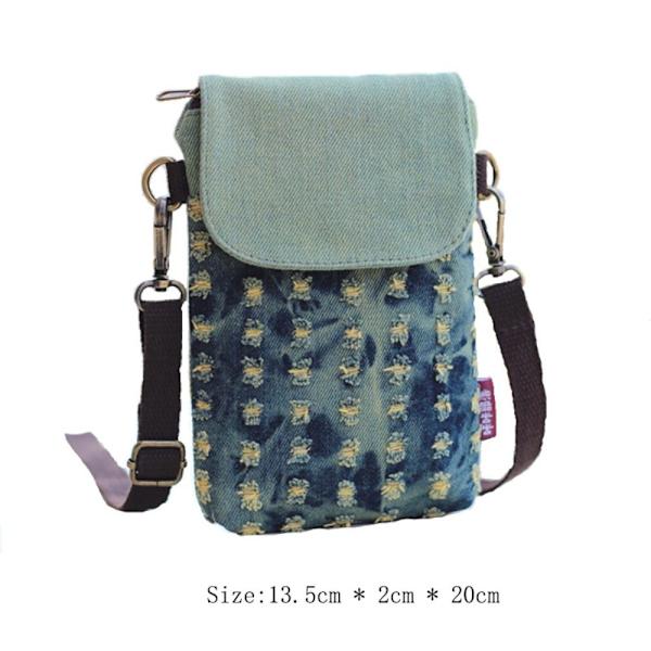 Denim Skulder Crossbody Bag Mobiltelefonveske 1 1 1