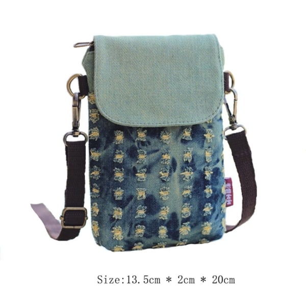 Denim Skulder Crossbody Bag Mobiltelefonveske 3 3 3