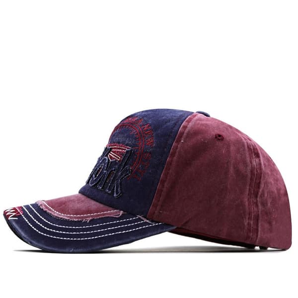 Broderade Basebollkepsar, Sliten och Blekt, GRÅ grey