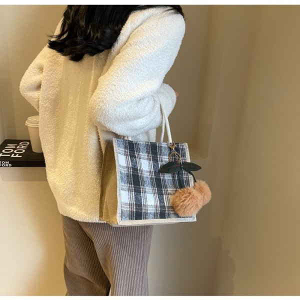 Damehåndveske Tote Bag KHAKI KNAPP KNAPP khaki button-button