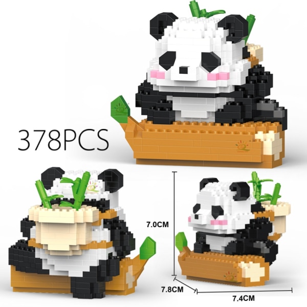 Panda Building Block Leksaker Monterade Leksaker 4 4 4