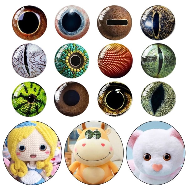 20 st/10 par Eyes Crafts Eyes Puppet Crystal Eyes 15MM-FÄRG 15mm-color random