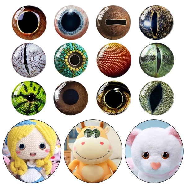 20 stk/10 par Eyes Crafts Eyes Puppet Crystal Eyes 14MM-FARVE 14mm-color random