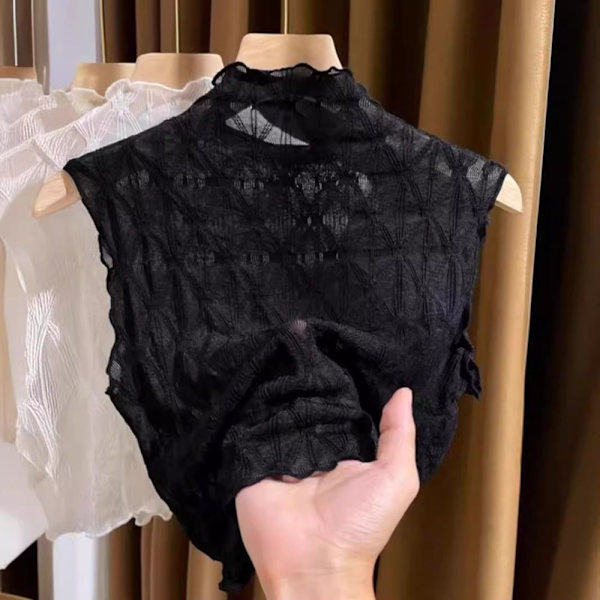 Fake Collar Väst Spetskrage Undershirt SVART black