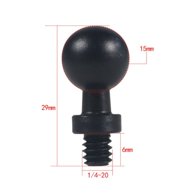 Pallonpään kiinnityssovitin 1/4" säädettävä ruuvi 5 5 5