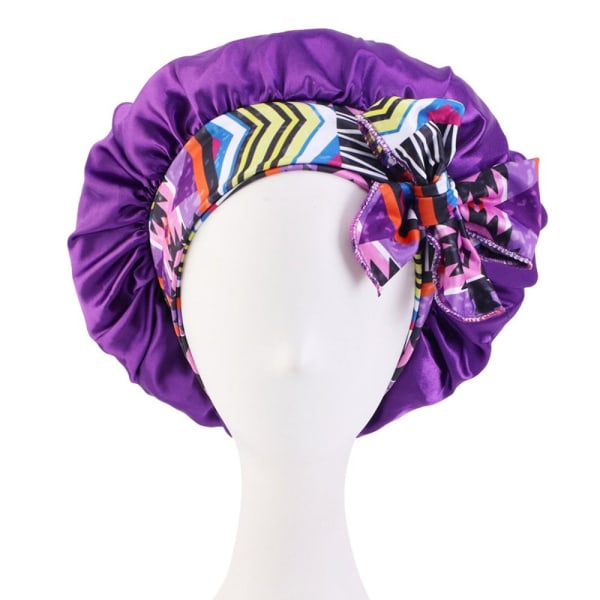 Stretch Satin Bonnet Long Tail Bonnet PURPLE purple