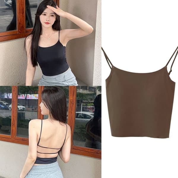 Dame Camisole Stropp Vest BRUN Brown