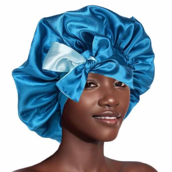 Satin Cap Silkeslen Satin Bonnet BLÅ 1 BLÅ 1 blue 1