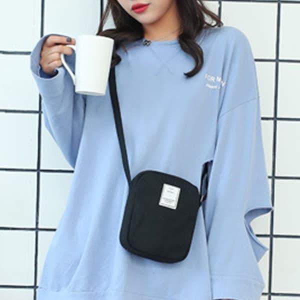 Canvas Telefon Taske Diagonal Taske SORT black
