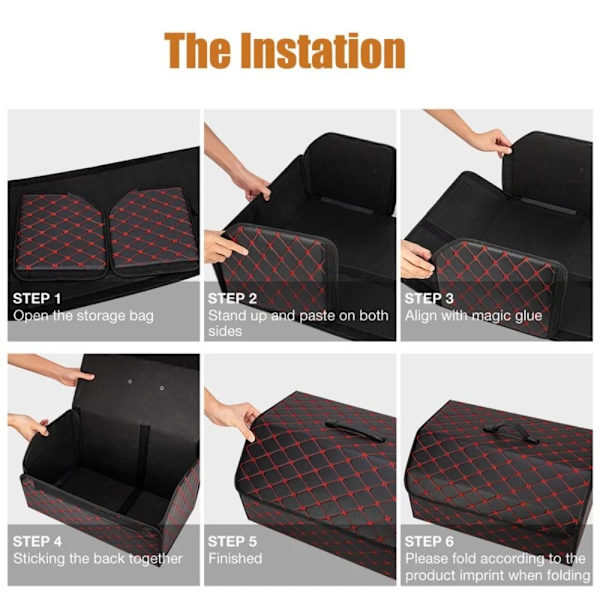 Trunk Organizer Box Værktøj Opbevaringstaske MØRKE RØD dark red