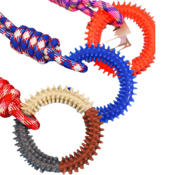 Hund Interactive Pet Legetøj Ring Hunde Tænder Rensemidler BLANDET Mixed color
