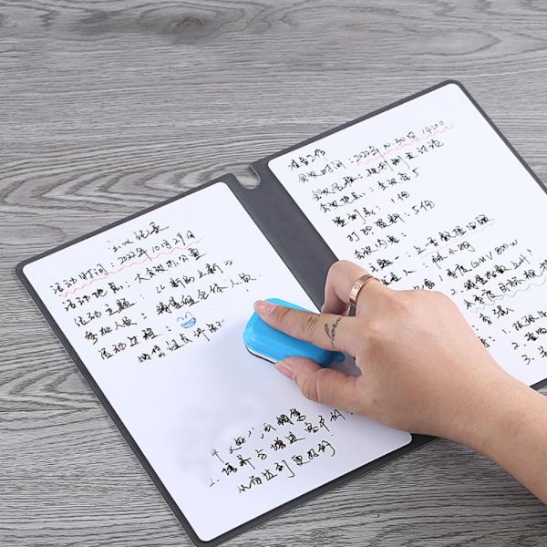 A4 Whiteboard Notesbog Sletbar Whiteboard Udkast SORT Black