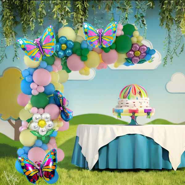 Blomsterballoner i form af sommerfugle