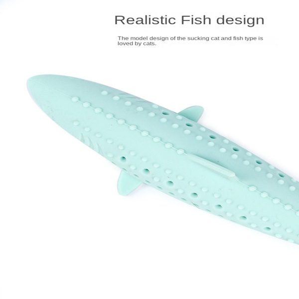 Kattmynta Silikon Fisk Fisk Form Naggande leksak Katt Teaser Stick