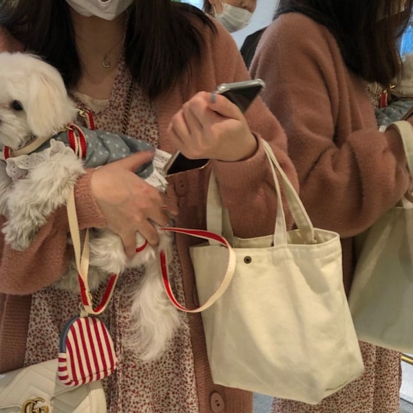 Mini håndveske Canvas Totes Bag WHITE M white M