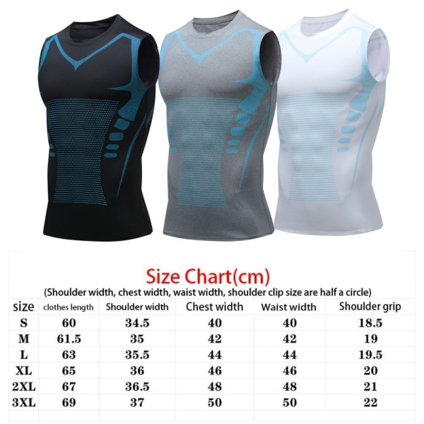 Ionic Shaping Vest Sports Hudtette Vester GRÅ 3XL grey 3XL