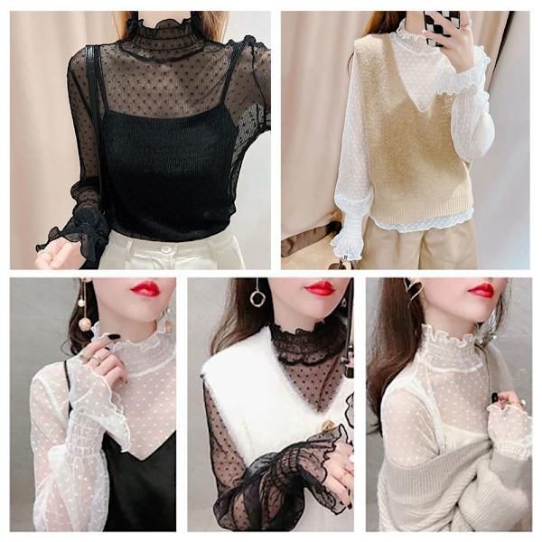 T-skjorte topper se gjennom bluse HVIT M White M