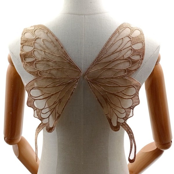 Organza Butterfly Wings Patch 3D Wings Patch KHAKI Khaki