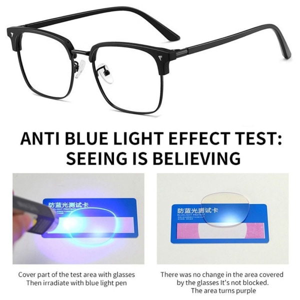 Anti-Blue Light Briller Firkantede Briller GRÅ GRÅ Grey