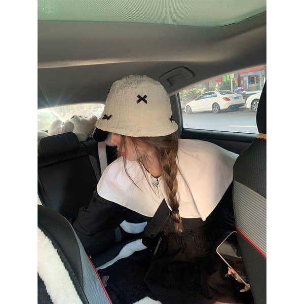 Bow Hat Bow Knot Strandhat HVID White