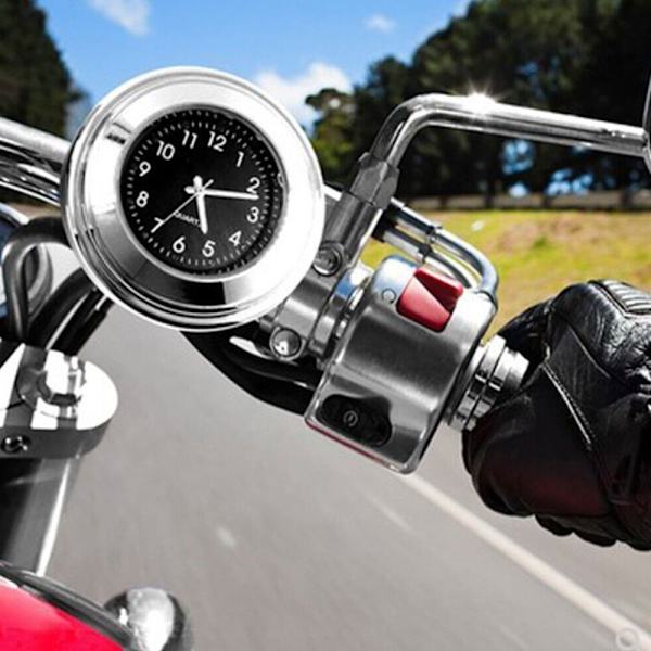 Motorcykel Cykelklocka Quartz Watch SILVER&SVART Silver&Black