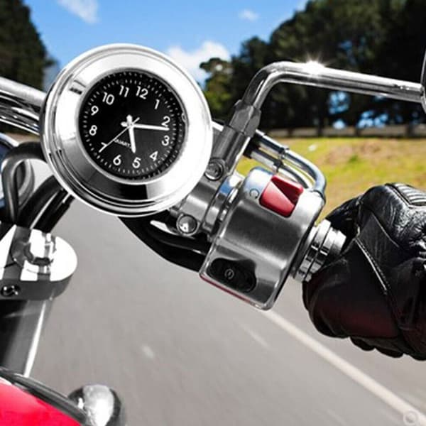 Motorcykel Klocka Quartz Klocka SILVER&VIT Silver&White