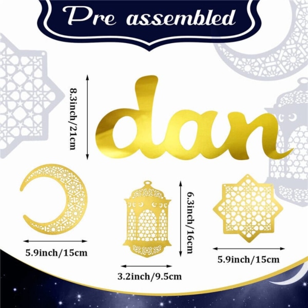 Eid Mubarak -riipus Ramadan-sisustus Riippuvat etiketit Koristeet