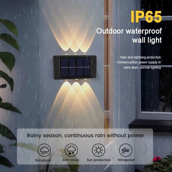2/ 4 STK Solcellelamper Vegglamper HVIT 4 STK 4 STK white 4PCS-4PCS