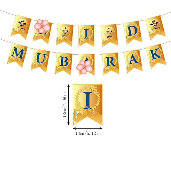 EID Mubarak Flag Pulling Ramadan dekorasjonsflagg 1 1 1