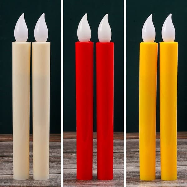 LED-lykt Flammefritt Stearinlys RØD TYPE2 TYPE2 red Type2-Type2