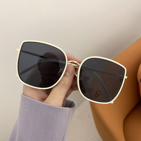 Overdimensjonerte solbriller Metallramme Solbriller BEIGE-SORT GRÅ Beige-Black Gray