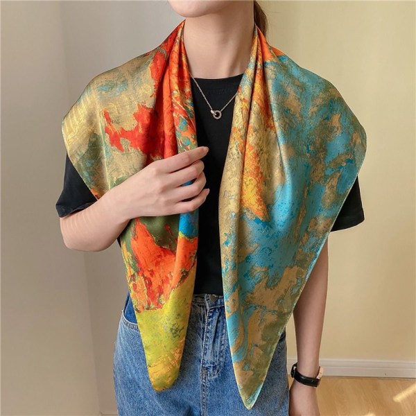 Silk Scarf Beach Shawl 7 7 7