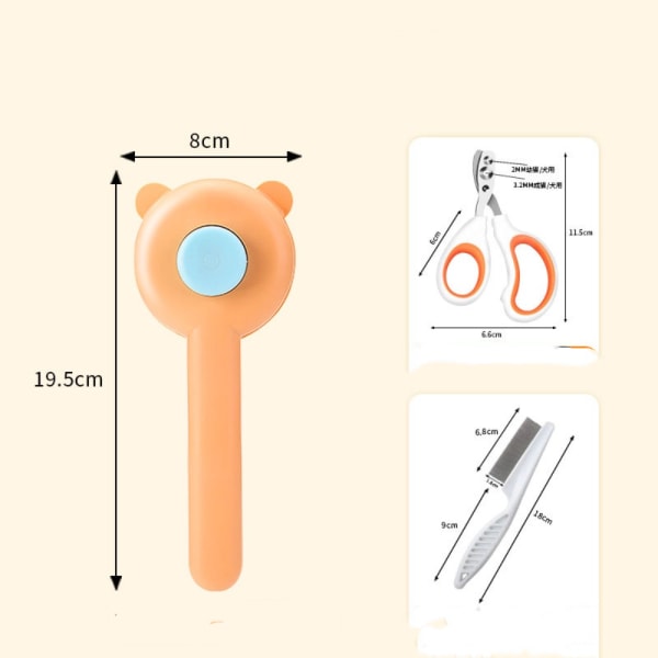 3 kpl / set Itsepuhdistuva harja Lemmikkien kammanpoistoaine 3 3 3