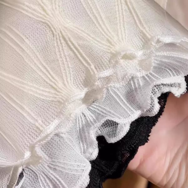 Falsk Krage Vest Blondekrage Underskjorte HVIT white