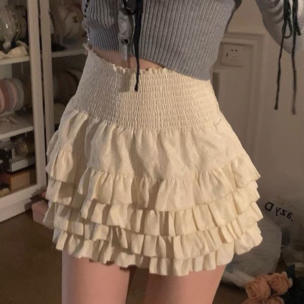 Porrastettu hame Ballet Cake -hame BEIGE L Beige L