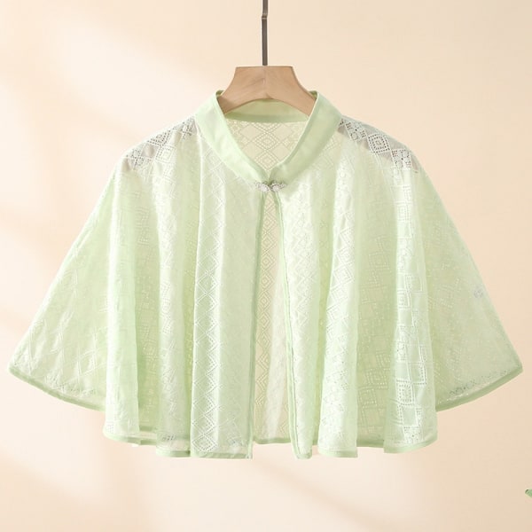 Rose Jacquard Polyester Sjalar Solskyddssjal GRÖN Green