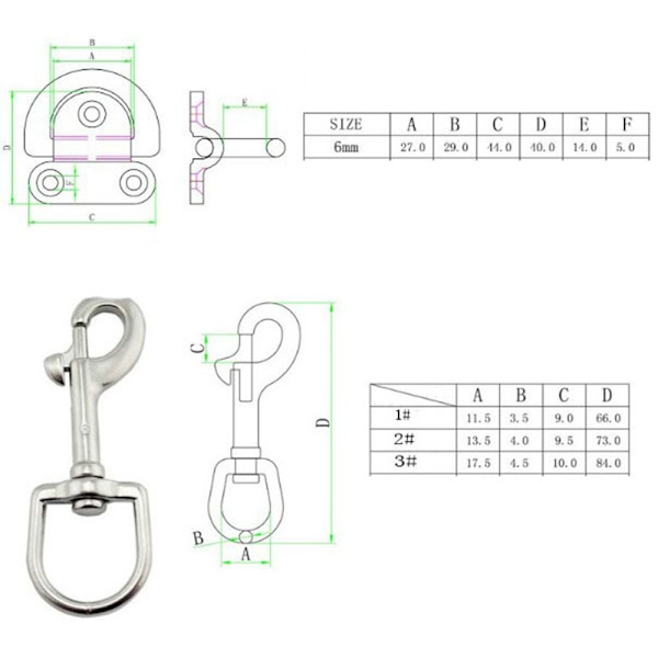 Øjebolt snapkrog 4 4 4