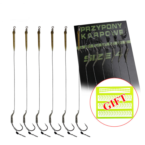 6-8 stk Karpefiske Ferdig Krokleder Karpefiskekroker 6pcs WBLB-2