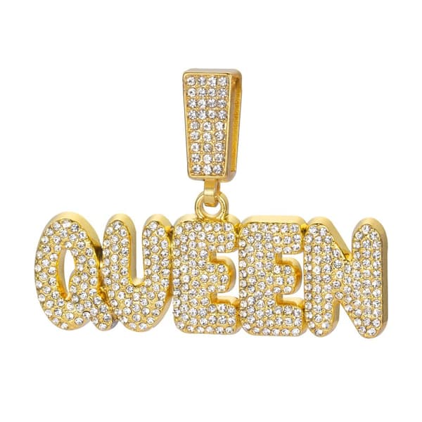 QUEEN Bogstav Halskæde Cuban Link Kæde SØLV silver