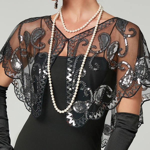 Flapper Sjal Sequin Sjal FÄRG 7 FÄRG 7 Color 7