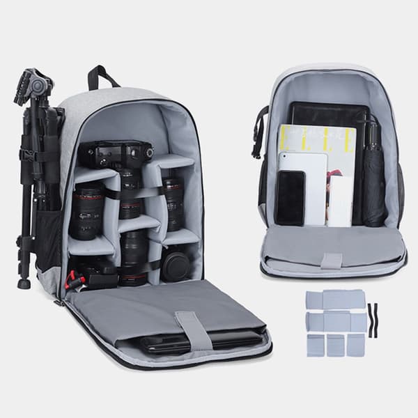 Kameraryggsäck Digital DSLR Väska GRÅ grey
