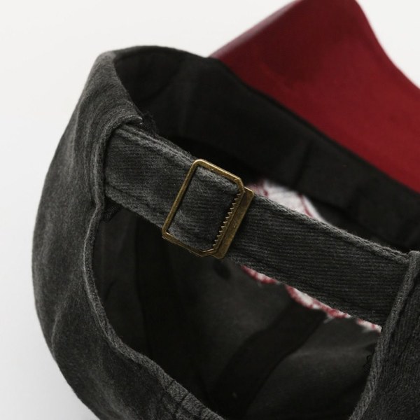 NYS Broderi Baseball Kepsar Distressed Faded Hats GRÅ grey