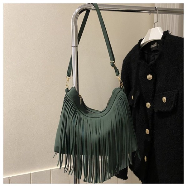 Tassel Crossbody Bag Fringe Skulderveske GRÅ Grey