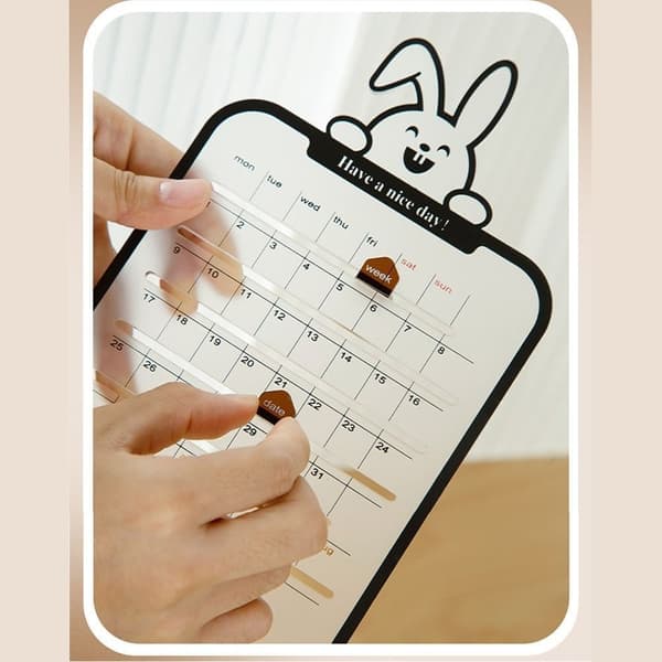 Skrivebordskalender med skyder, HVID KANIN White Rabbit-Rabbit