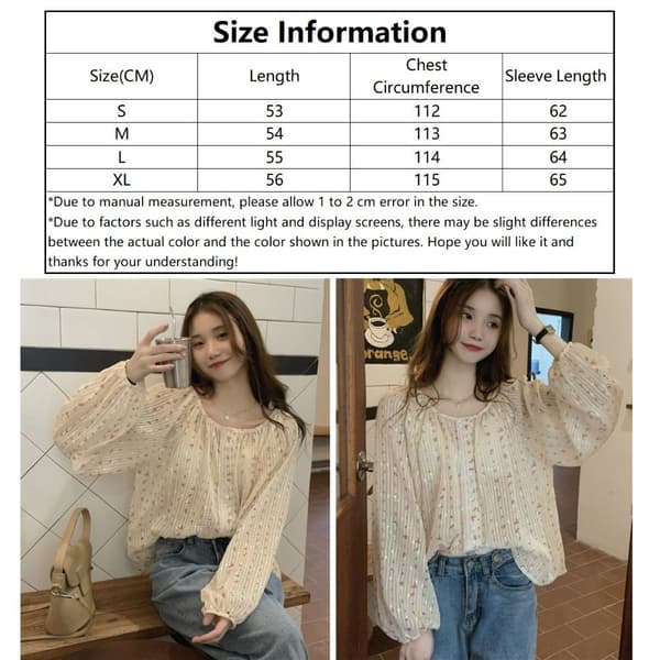 Blomstret Skjortebluse M M