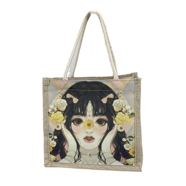 Flax Tote Bag Wrinkle Handbag 3 3 3