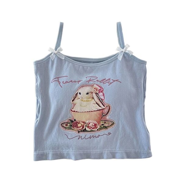 Ermeløs Topp Tank Top BLÅ Blue